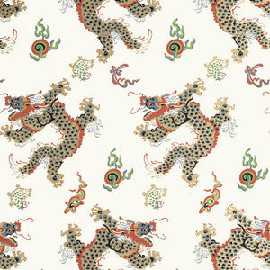 Dragon Dance Metallic Gold on Neutral AT23183 by Anna French Wallpaper