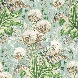 Dahlia Neutral on Robin's Egg AT24536 by Anna French Wallpaper