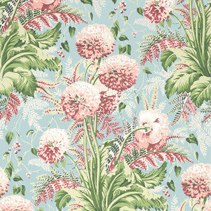 Dahlia Coral on Robin's Egg AT24537 by Anna French Wallpaper