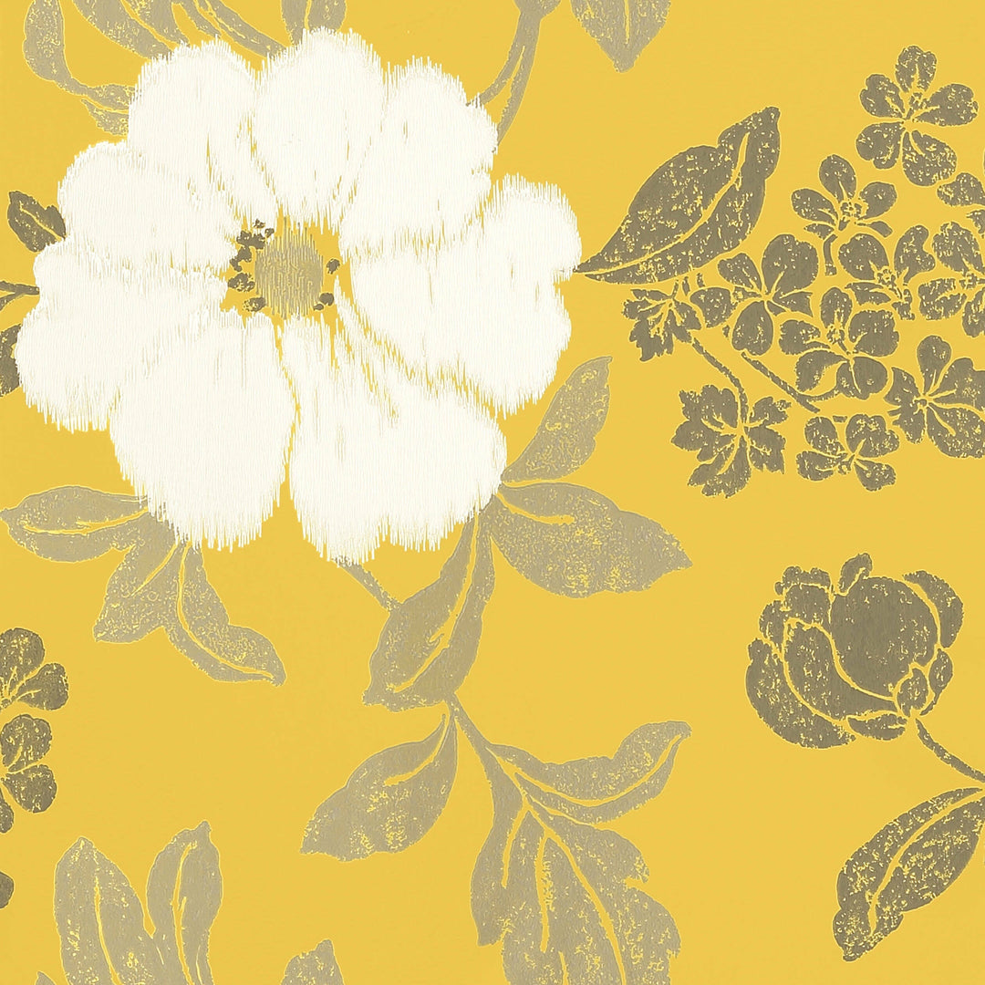 RUE DE SEINE - Off White on Yellow By Anna French Wallpaper