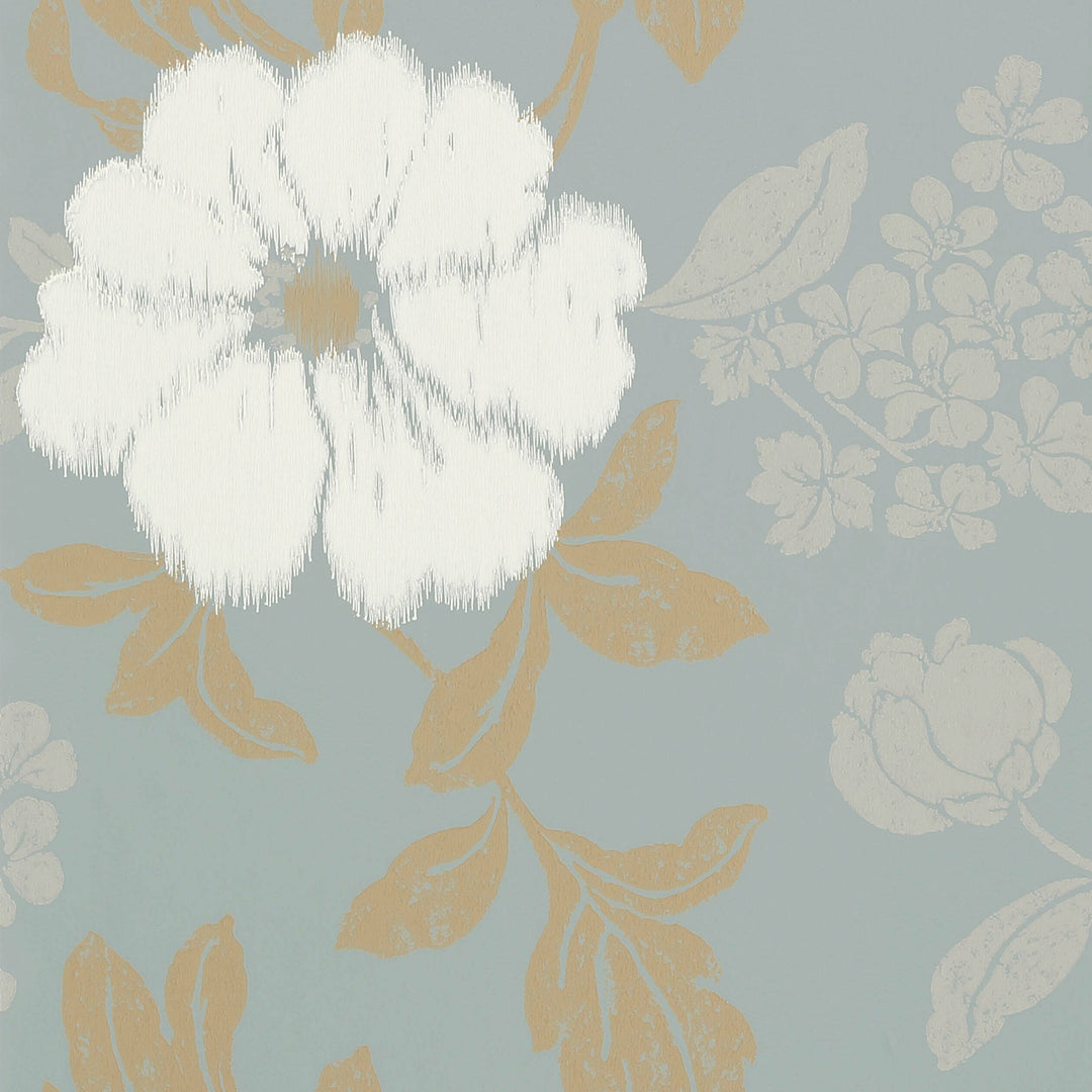 RUE DE SEINE - Off White on Blue By Anna French Wallpaper