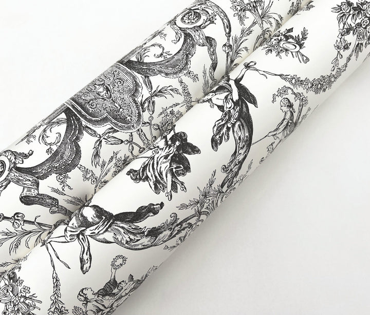 Old World Toile Black & White Wallpaper by York Wallcoverings Designer