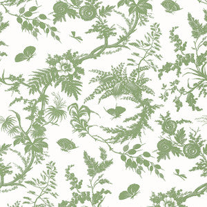 Newlands Toile Green AT57836 by Anna French Wallpaper