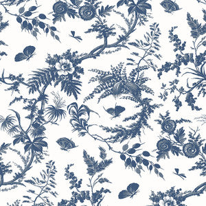 Newlands Toile Blue AT57837 by Anna French Wallpaper