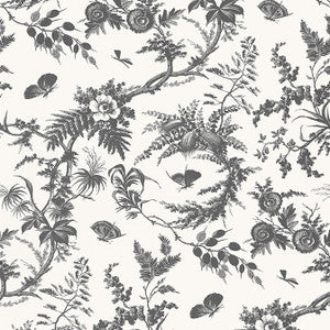 Newlands Toile Black AT57838 by Anna French Wallpaper