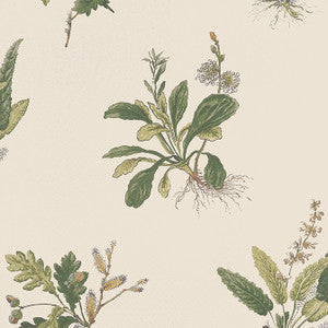 Woodland Green on Natural AT57853 by Anna French Wallpaper