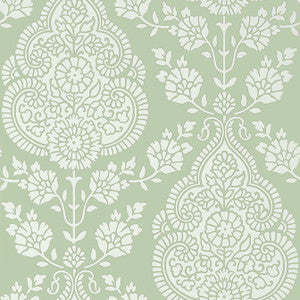 Balmuccia Damask Soft Green AT57867 by Anna French Wallpaper