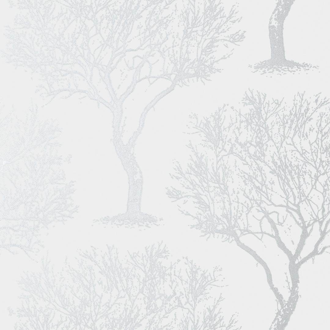 WINFELL FOREST - Silver on Grey By Anna French Wallpaper