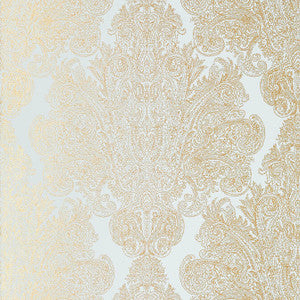 Auburn Metallic Gold on Aqua AT6101 by Anna French Wallpaper