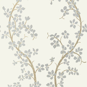 St. Albans Grove Silver on Cream AT6153 by Anna French Wallpaper