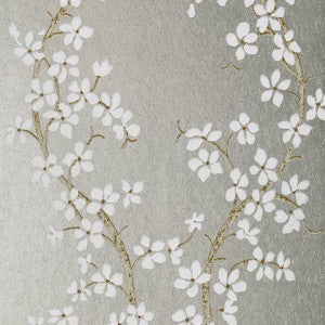 St. Albans Grove White and Silver AT6156 by Anna French Wallpaper