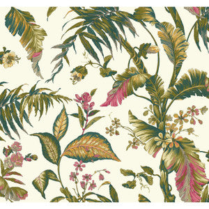 Fiji Garden White & Teal Wallpaper by York Wallcoverings