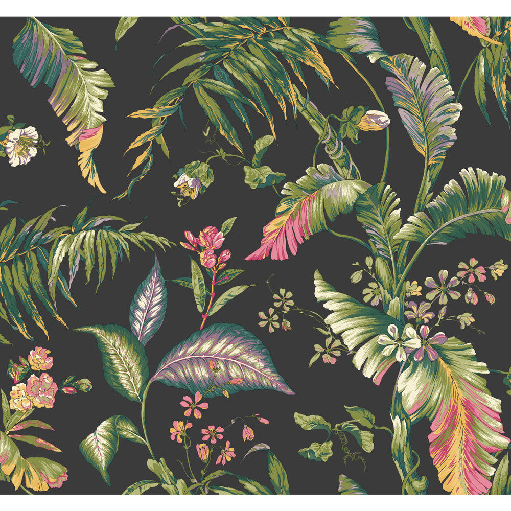 Fiji Garden Green Wallpaper by York Wallcoverings Earthy Tones Covers about 60.8 square feet 27-in by 27-ft long roll Prepasted 25.25 - Fabric Carolina -