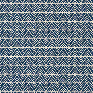 Jules Navy on Flax AT78704 by Anna French Wallpaper