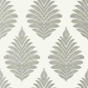 Palampore Leaf Grey AT78724 by Anna French Wallpaper