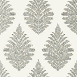Palampore Leaf Grey AT78724 by Anna French Wallpaper