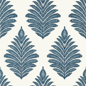 Palampore Leaf Blue and White AT78725 by Anna French Wallpaper