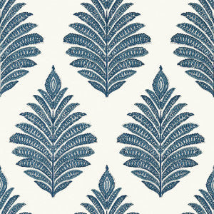 Palampore Leaf Blue and White AT78725 by Anna French Wallpaper