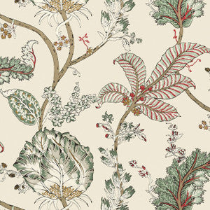 Kalamkari Vine Red and Gold AT78741 by Anna French Wallpaper