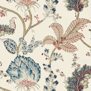 Kalamkari Vine Blue and Red AT78742 by Anna French Wallpaper