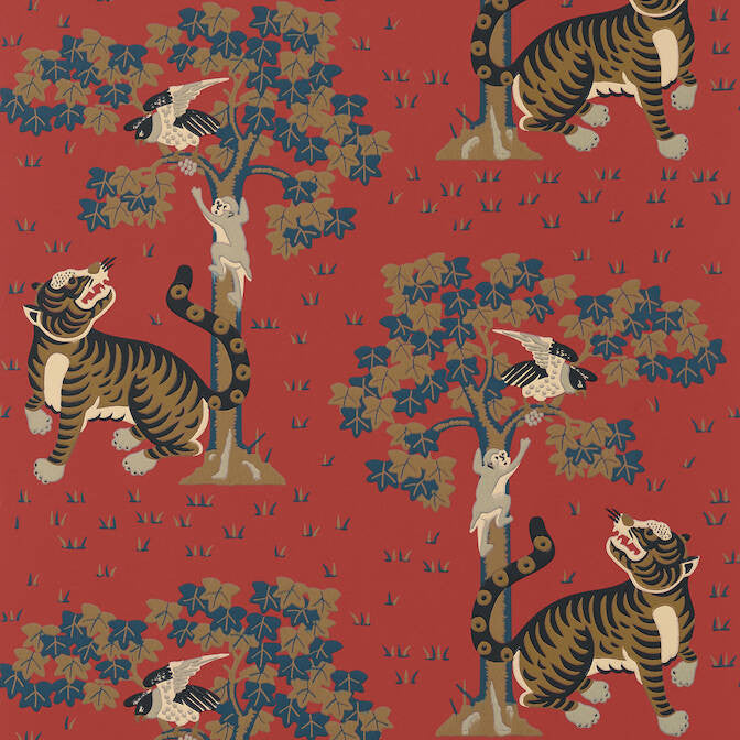Kahna Red AT78747 by Anna French Wallpaper Anna French Wallpaper Kahna Red AT78747Wallpaper Palampore Non Woven Wallpaper UNITED KINGDOM </p><p>Repeat: V: 21 27 - Fabric Carolina -
