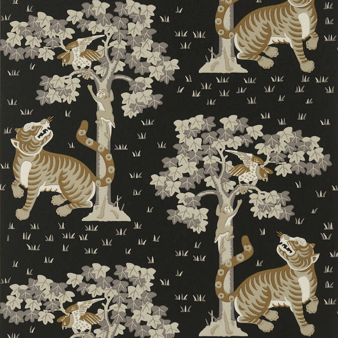 Kahna Black AT78778 by Anna French Wallpaper Anna French Wallpaper Kahna Black AT78778Wallpaper Palampore Non Woven Wallpaper UNITED KINGDOM </p><p>Repeat: V: 21 27 - Fabric Carolina -