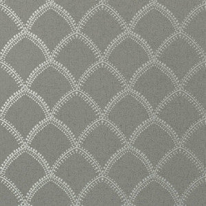 Burmese Metallic Silver on Charcoal AT7910 By Anna French Wallpaper