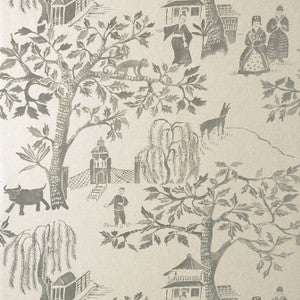Willow Wood Grey on Pearl AT7912 by Anna French Wallpaper