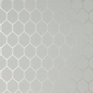 Leland Trellis Grey on Metallic Silver AT79149 by Anna French Wallpaper