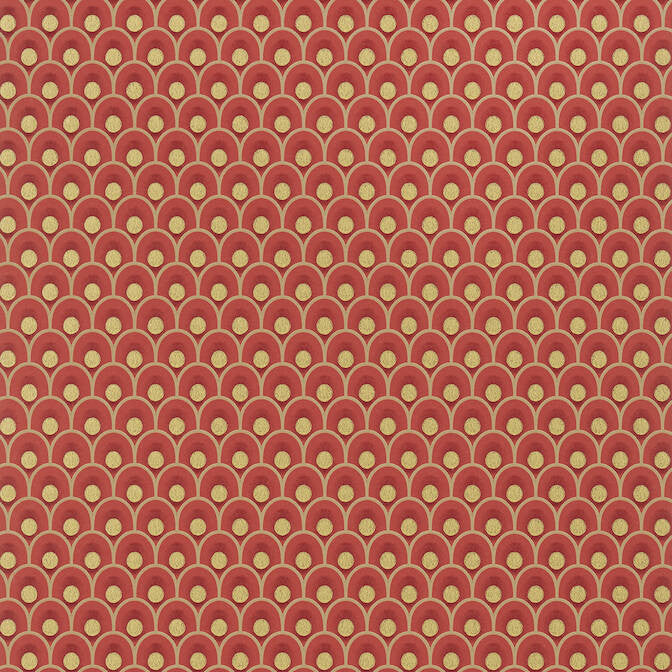 Spencer Metallic Gold on Red AT79155 by Anna French Wallpaper Anna French Wallpaper Spencer Metallic Gold on Red AT79155Wallpaper Small Scale Non Woven Wallpaper UNITED KINGDOM </p><p>Repeat: V: 2 20.5 - Fabric Carolina -