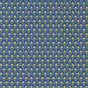 Spencer Metallic Gold on Navy AT79156 by Anna French Wallpaper