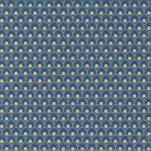 Spencer Metallic Gold on Navy AT79156 by Anna French Wallpaper