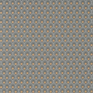 Spencer Metallic Copper on Charcoal AT79157 By Anna French Wallpaper