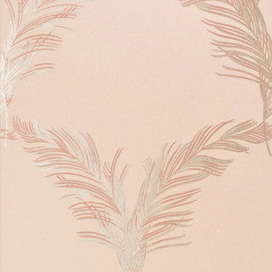 Plumes Metallic on Blush AT7924 by Anna French Wallpaper