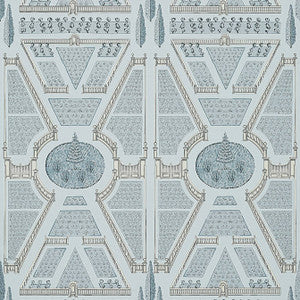 Aerial Garden Spa Blue AT9601 by Anna French Wallpaper