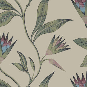 Cleo Vine Plum and Blue AT9617 by Anna French Wallpaper