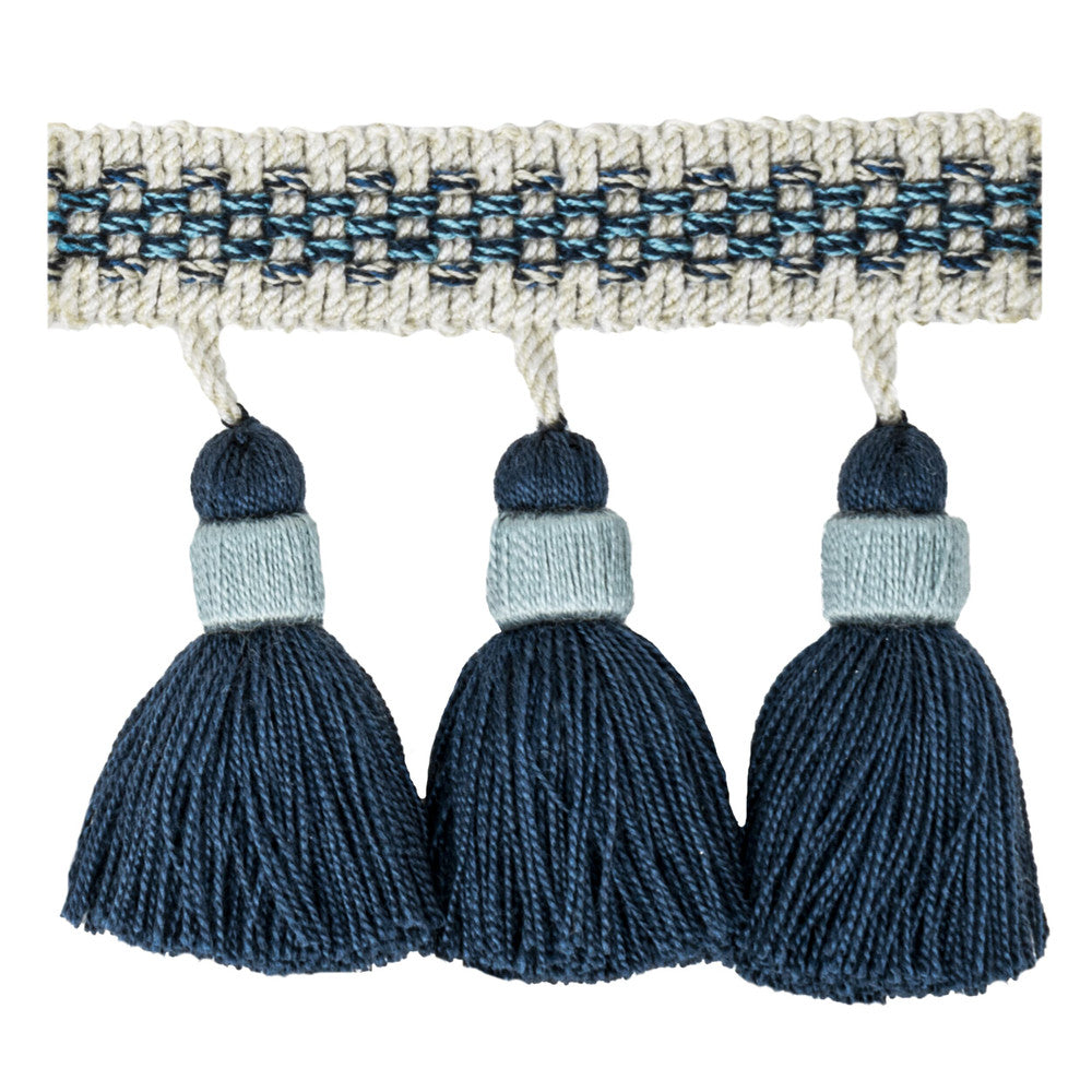 Athena 1 Denim by Stout Trim VISIONS OF COLOR TRIM 83%ACR 16%SVI 1%POL TURKEY Horizontal: 1.375 and Vertical: 0.000 3.38 in - Fabric Carolina -