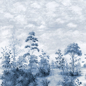 Cumbria Mural Blue and White on Pearl ATM16155 By Thibaut Wallpaper