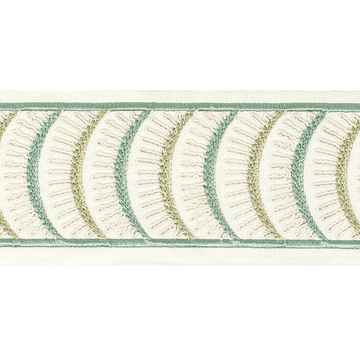 Kailua Tape 3 Moss by Stout Trim Stout Trim Kailua Tape 3 MossTrim Small Wonders Trim 100%Pol China </p><p>Repeat: H: 1, V: 1.875 3.5 in - Fabric Carolina -