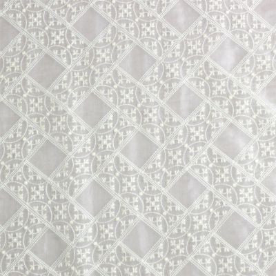 Broderies Villers Sheer Ivory AU25800003 by Old World Weavers Designer Fabric 100% SILK FRANCE LIGHT DUTY Horizontal: 4.25" and Vertical: 4.25" 55 - Swanky Fabrics -