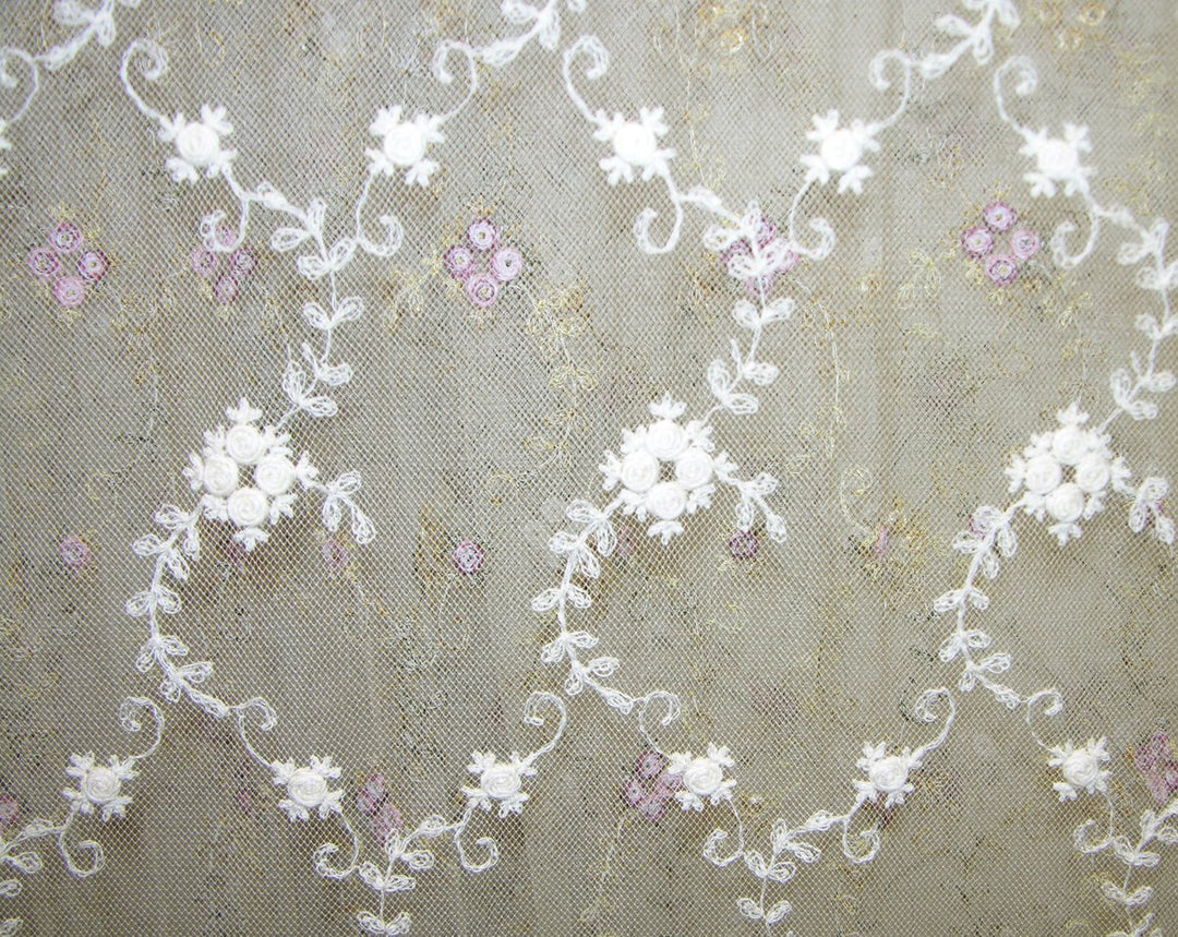 Florinette Sheer Ecru AU80750602 by Old World Weavers Designer Fabric