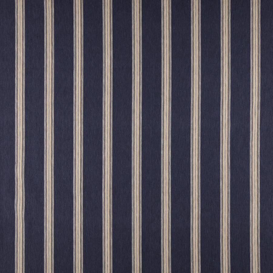 Ashford # 605 Navy by Maxwell Designer Fabric Stripes & Checks Iii 63% COTTON
37% POLYESTER INDIA H-3.9" 56" - Swanky Fabrics -