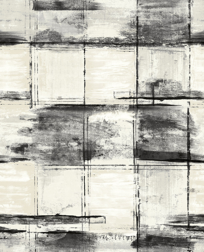 Curie Texture Metallic Ivory and Ebony by Seabrook Wallpaper Avant Garde United States 56.05 20.87" 20.5" - Fabric Carolina -