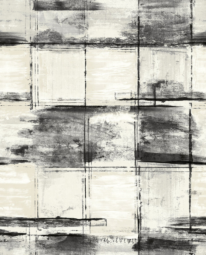 Curie Texture Metallic Ivory and Ebony by Seabrook Wallpaper Avant Garde United States 56.05 20.87" 20.5" - Fabric Carolina -