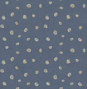 Hubble Dots Metallic Blue and Silver by Seabrook Wallpaper