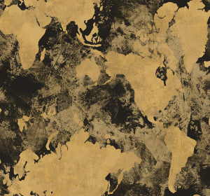 Galileo Faux Metallic Gold and Ebony by Seabrook Wallpaper