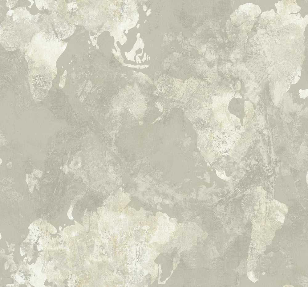 Galileo Faux Metallic Silver and Off-White by Seabrook Wallpaper Avant Garde United States 60.75 25.2" 27" - Fabric Carolina -