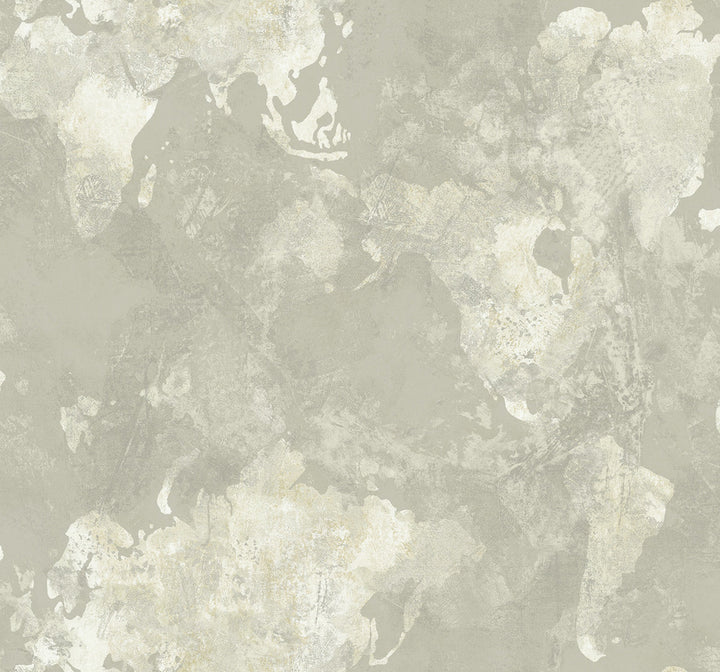 Galileo Faux Metallic Silver and Off-White by Seabrook Wallpaper Avant Garde United States 60.75 25.2" 27" - Fabric Carolina -