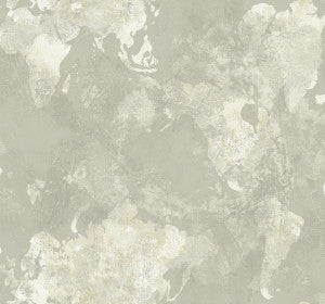 Galileo Faux Metallic Silver and Off-White by Seabrook Wallpaper