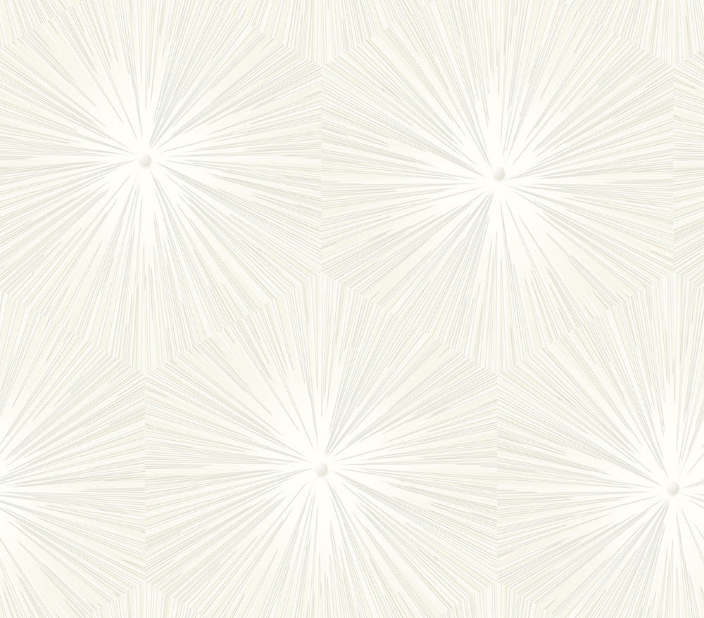 Chadwick Starburst Metallic Pearl and White by Seabrook Wallpaper Avant Garde United States 56.05 18" 20.5" - Fabric Carolina -